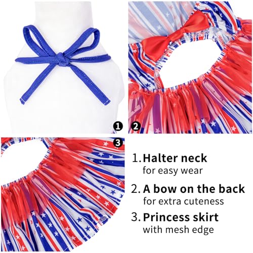 Image of CuteBone One Piece Dog Bikini Swimsuit Dress - Puppy Bathing Suit Costume for Small Dogs - Comfortable & Stylish Pet Clothes for Summer Pool, Beach & Play LTDB04L