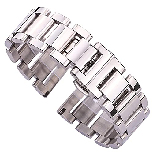 Bracelet de montre 22mm en métal inoxydable poli pour remplacer une sangle usée