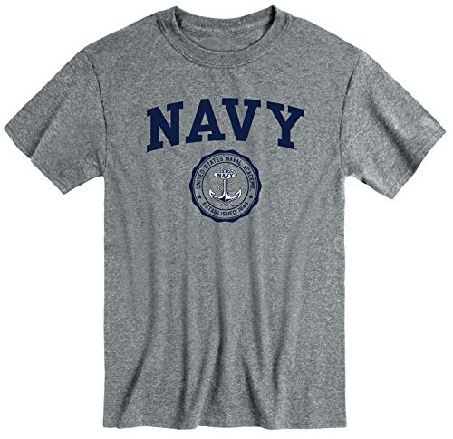 Barnesmith US Naval Academy (Navy) Midshipmen Short-Sleeve T-Shirt, Heritage, Charcoal Grey, Medium