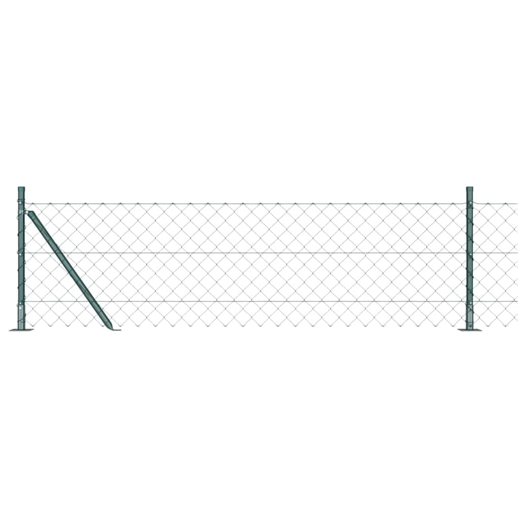Green Steel PVC Fence Post 25 x 0.6 m 60 mm Mesh Outdoor Garden Terrace Barrier Kit Weather Resistant Corrosion Proof DIY Easy Install 2500 3.2 x 60 cm 11 Concrete Posts Included