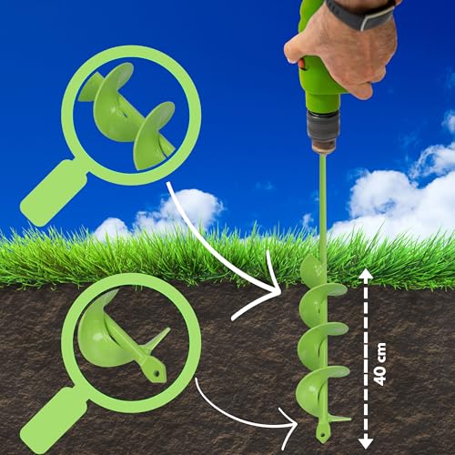Werhe Punta Da Terra 40 Mm Ø, Lunga 450 Mm Per Trapano E Avvitatore A Batteria – Trivella Da Giardino Per Piantare Senza Sforzo Fiori, Arbusti E Scavare Fori Per Pali Di Recinzione - 4
