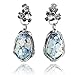 PZ Paz Creations 925 Sterling Silver Iridescent Roman Glass and Pearl Dangle Earrings