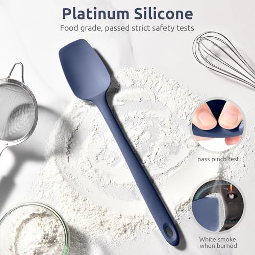 Image of U-Taste 14 inch Long Silicone Spoonula, 600F High Temp Spatula, Midnight Blue