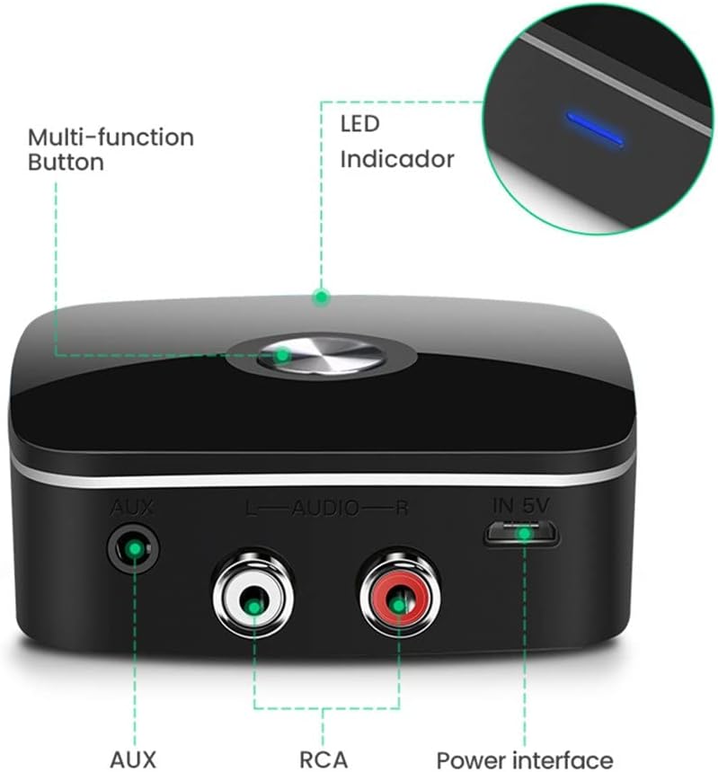 Receiver 5.0 Auido Music 3.5 Mm Low Latency Home Streaming Sound Adapter