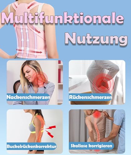 MXYZQDE Rücken Geradehalter, Haltungs Rücken Herren Und Damen, Rückenstützgürtel Für Büroarbeit, Sport, Alltagsaktivitäten Posture Corrector Women