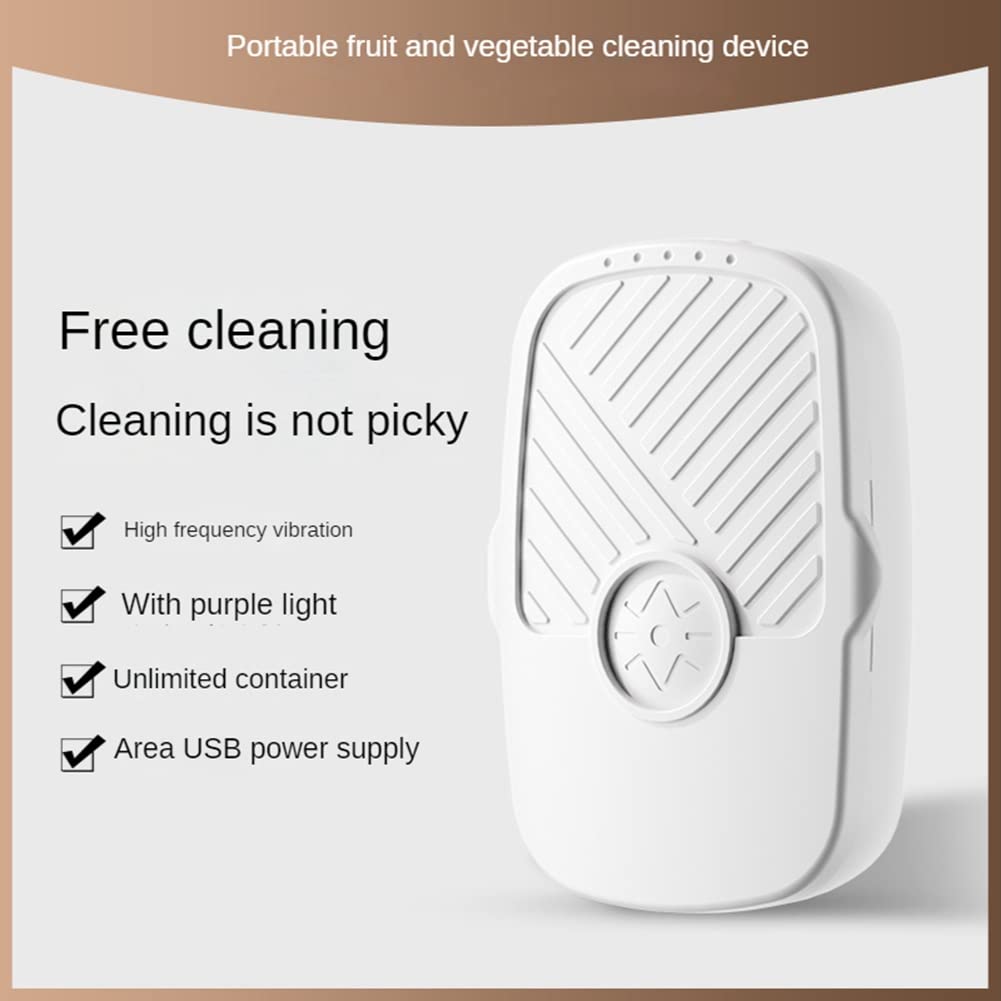 2PCS Légumes Desinfectante Portable Ultrasonic Fruit Food Purifier Ménage Cuisine Nettoyant Alimentaire Machine Blanc