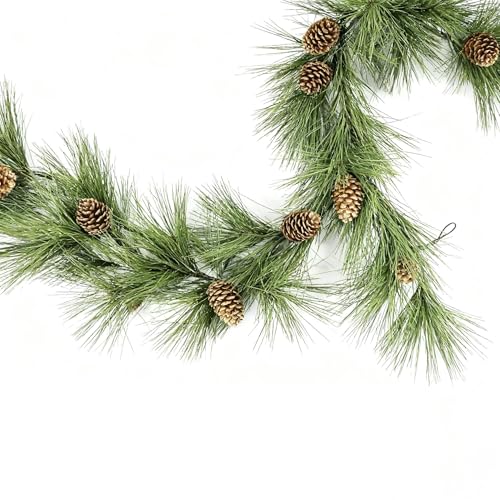Dayuleaf 6 ft Long Pine Needle Garland with Gold...