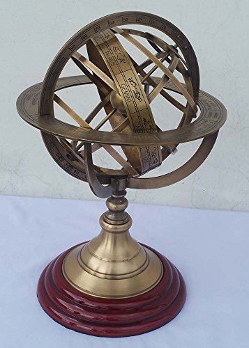Nautical Collectible Astrological Armillary Decor Brass Zodiac Globe Table Top 11
