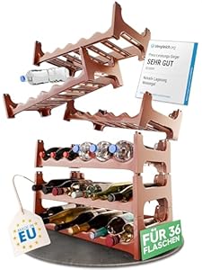 Novaliv Braun Flaschenregal für 36 Flaschen