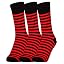 3 Pairs Stripe Red Black