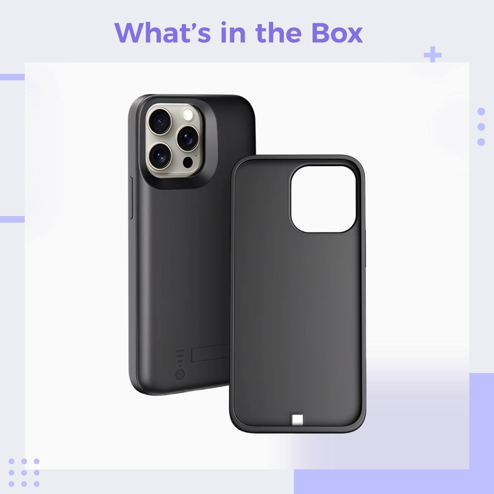 Funda de batería para 16, 5000 mAh, funda de carga inalámbrica, cubierta protectora de silicona líquida de borde completo, transferencia de datos, entrada doble, indicador LED