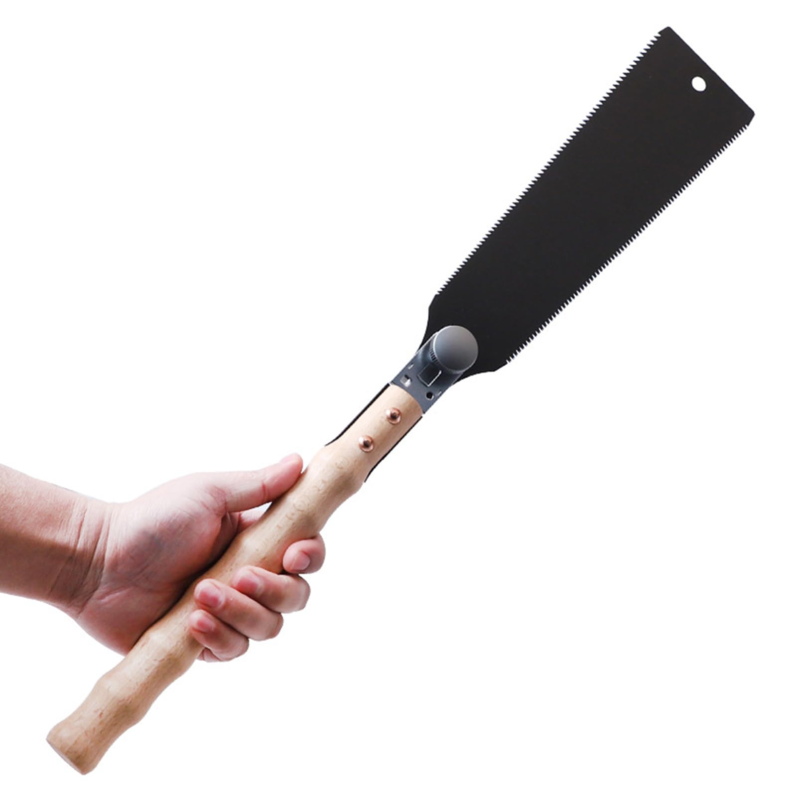 Sierra de mano pequeña japonesa para carpintería, corte al ras con mango de madera, bordes rectos, herramienta de aserrado para carpintería