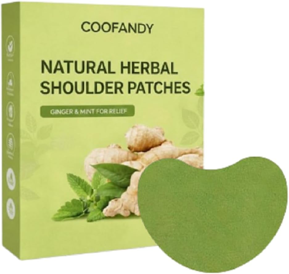 COOFANDY Herbal Shoulder Patches (20 Pcs) – Natural Heat Therapy for Shoulder Pain Relief, 8-Hour Long Lasting Muscle Patches, Instant Relief for Muscle Soreness, Sports Injuries, Joint Discomfort