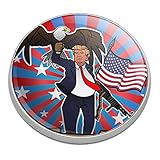 GRAPHICS & MORE Patriotic Donald Trump with Eagle American Flag Gun Golfing Premium Metal Golf Ball Marker