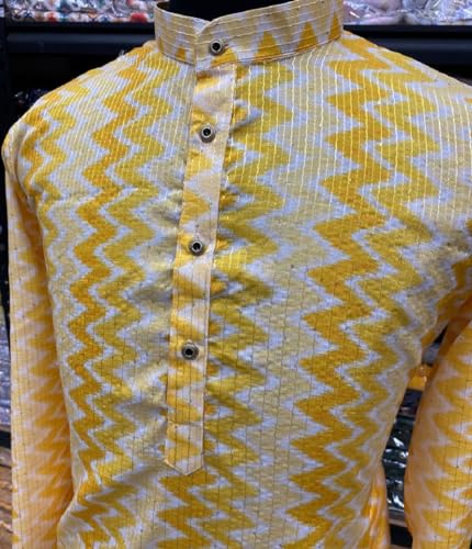 Image of FOXDX Men's Traditional Cotton Floral Printed Only Kurta