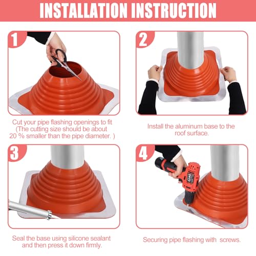 Tubo de techo 7 para tuberías de 6 a 11 pulgadas con funda de aluminio 6