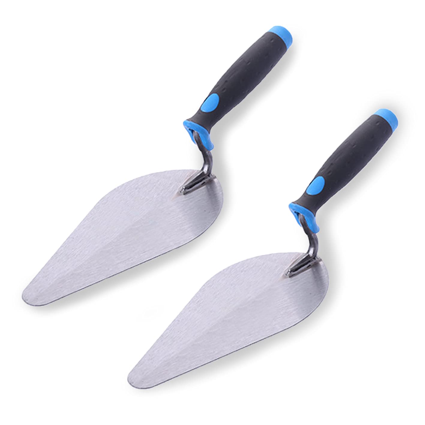2 PCS 9-Inch Trowel Plastering Bricklaying - Soft Grip Flat Masonry Tool Cement Finishing Bricklayers Point Trowel