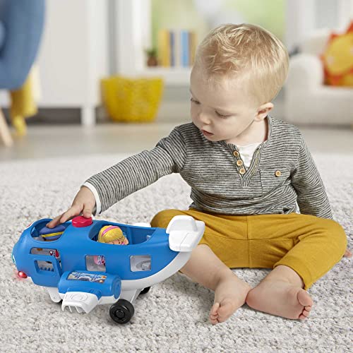 Fisher-Price HJN37 - Little People Flugzeug – mehrsprachige Version, Musikspielzeug-Flugzeug mit Figuren für Kleinkinder und Vorschulkinder ab 1 Jahr