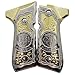Custom for Beretta 92 Grips - Luxury Gold & Nickel Two-Tone Metal with Scrollwork, Includes Matching Screws, Fits Full-Size Models, 92FS, m9, 92a1, 92 INOX, Custom Design