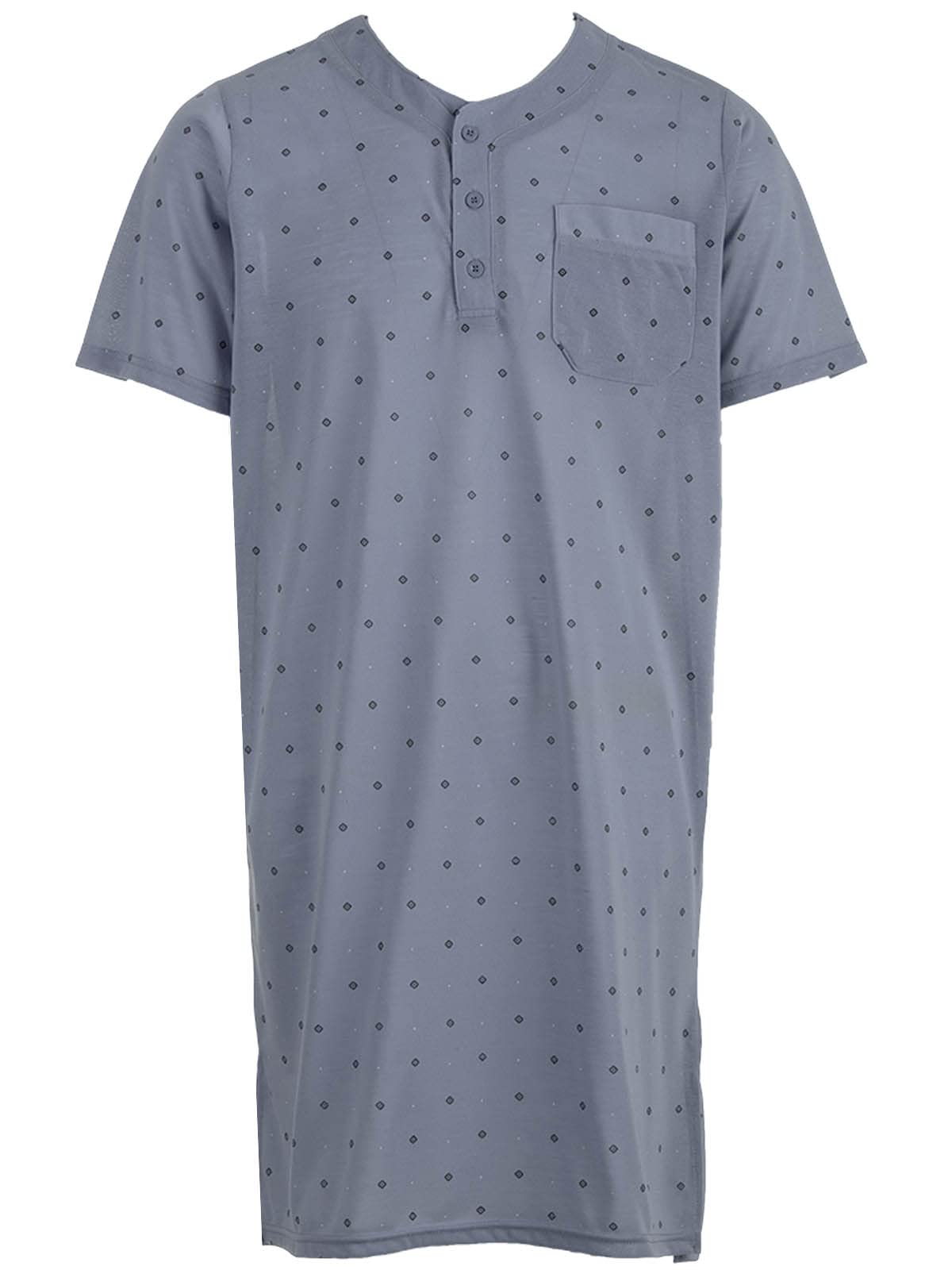 LUCKY Chemise de nuit d'été à manches courtes pour homme avec poche poitrine Taille M-XXL