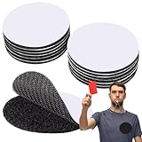 12 Pairs 3 Inch Referee Patch Hook and Loop Dots, Reusable Round Double Sided Adhesive Fasteners, Self Sticky Circle Tape for DIY Wall Decor Tool Hanging, Sticking Car Rug Uniforms Badge
