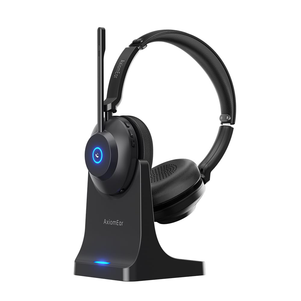 Bluetooth Wireless Headset with Mic for Work, Advanced Noise Reduction Microphone, Clear Calls - Comfortable On-Ear Headphones, Bluetooth 5.3, Applicable to PC, Zoom(Without USB Dongle)-image-16