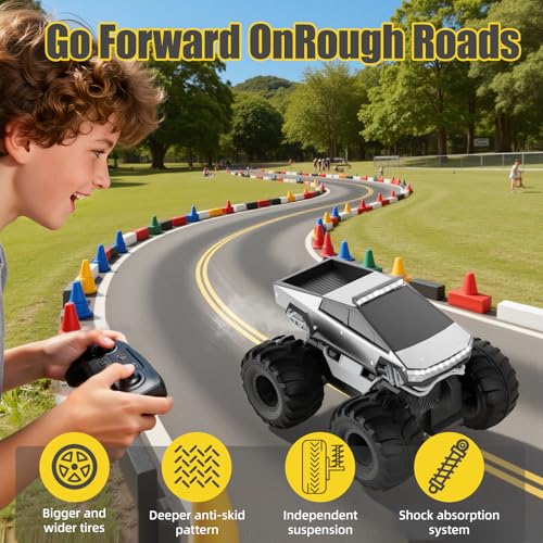 Remote Control Car, 1:18 Amphibious RC Cars, 4WD All Terrain Off-Road Pickup, 2.4GHz Waterproof Cyber Truck, 360° Rotatable Monster Truck Toys for Boys Christmas Birthday Gifts Age 6 7 8 9 10-13+ - Image 5