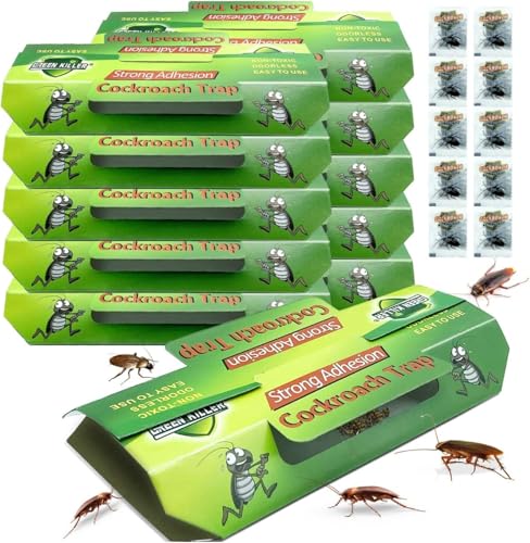 HOGOOD 20Pcs CockRoach Trap Killer Killer Bait & Traps Roach Motel Indoor Pet Friendly Killer for Roach Ants Spiders Bugs Beetles