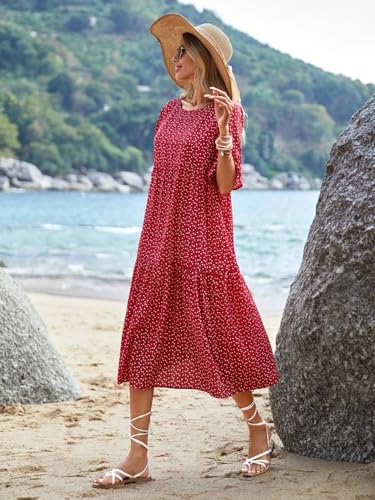 Image of KOTTY Women's Flowy Midi Round Neck Plus Size Dress