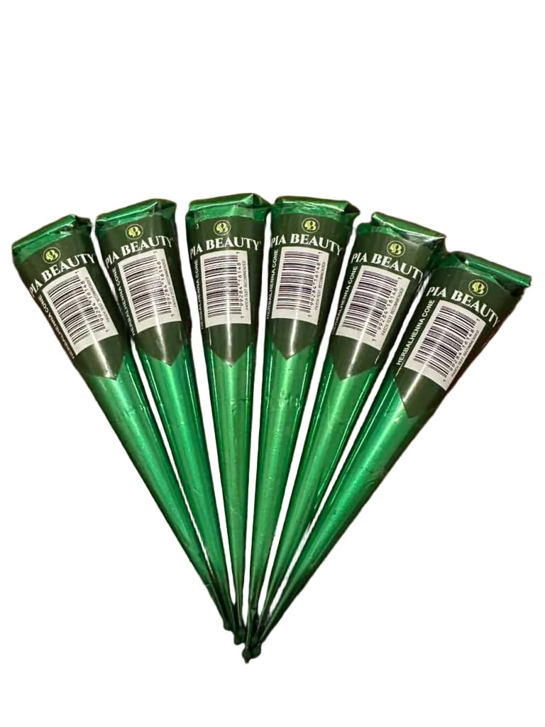(Pack of 6) Natural PPD Free Henna Cone – Ready to Use Mehandi Cone for Henna Tattoos & Body Art – Dark Stain Henna Paste – Long Lasting, Safe for Beginners
