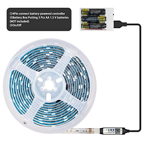Hedynshine Battery Operated Led Strip Lights 20Ft, Usb Led Strip Lights Battery, Smart Phone App Control 20 Key Remote Led Lights Strip, Led Lights For Bedroom Battery Operated Waterproof #TOP1
