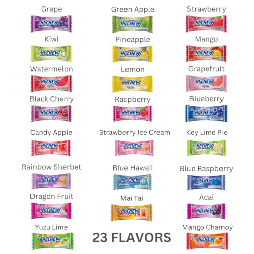 image for HI-CHEW Variety Mix, Pack of 8 Bags - 23 Asst Flavors including Getawa