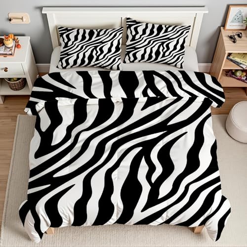 Ensemble de literie 3 pièces chic noir et blanc au design graphique raffiné - 4
