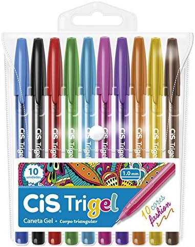 Caneta gel 1.00 Mmtrigel 57.6800 10cores Fashion Cis