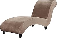 Vista 8 de H.VERSAILTEX Funda de Terciopelo para Chaise Lounge, Funda de Chaise sin Brazos de Lujo para Sala de Estar, Lavable a Máquina, Gris