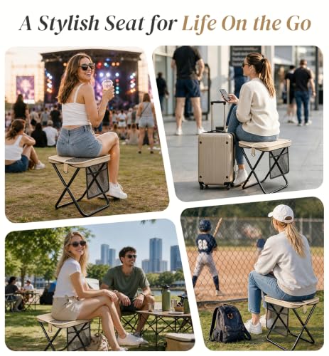 Fshyos 2 Pack Portable Folding Stools, 14.2" Collapsible Chairs for Adults - image 7