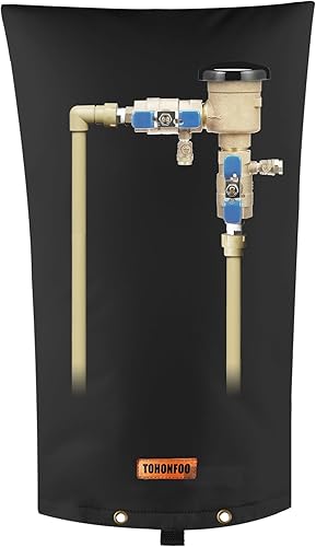 Vista 35 de TOHONFOO Cubierta aislante de tubería para prevención de reflujo (5 °F) – Bolsa aislada para válvula de aspersor de riego – Cubierta de bomba