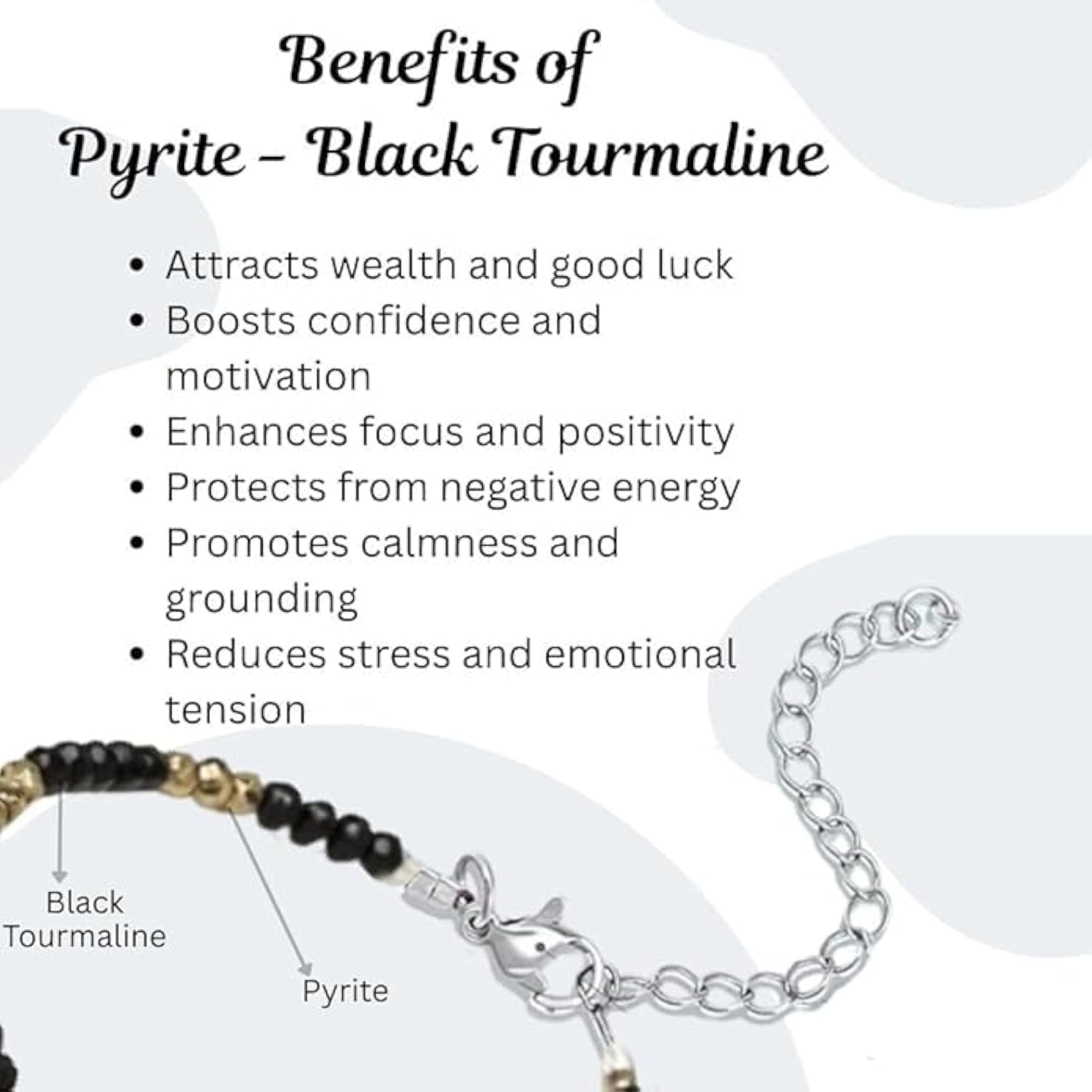 Amethyst Pyrite & Black Tourmaline Healing Crystal Anklet Set