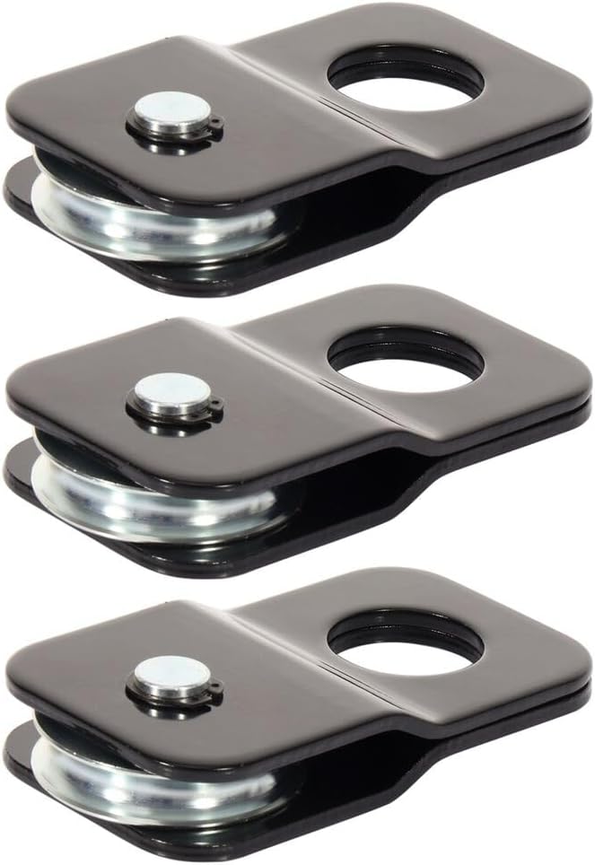 High Performance 8,800 lbs Snatch Block 4 T Recovery Winch Pulley off road ATV UTV Tow Black 3pcs