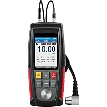 Thickness Gauge, Digital Ultrasonic Thickness Gauge, Metal and Glass Tools, Data Retention, Alarm Kit, Black Instrument, WT100A, 1.0-225mm