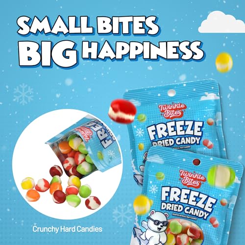 20 Pack Freeze Dried Candy- 10 Pcs Per Bag - Bulk Candy - Resealable Bag For, Kids, Adults, School, Party, Birthday, 5 Delicious Flavors