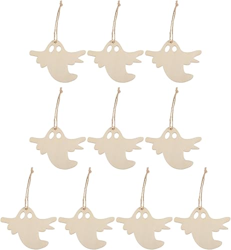 Miniatura 8 de Homoyoyo 10 adornos de Halloween para manualidades, decoración de Halloween, decoración de Halloween, patrón de fantasma, colgante, Snicker