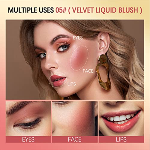 Zoomine Liquid Blush, Soft Face Cream Blush For Cheeks, Weightless, Long-Wearing, Smudge Proof, Natural-Looking, Dewy Finish, Skin Tint Blush Makeup (#02 Hot Pink) #TOP3