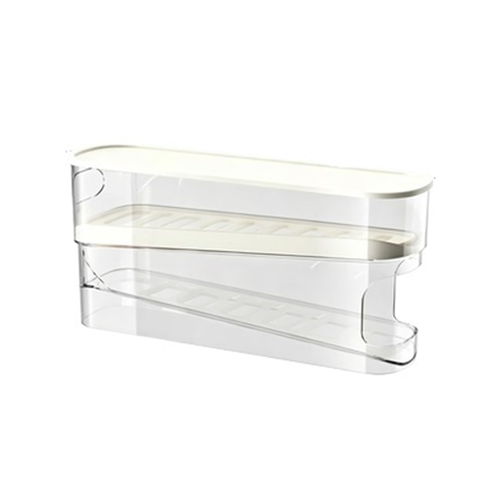Bilayer Fridge Egg Storage Box Automatic Rolling Eggs Holder Rack Ladder Style Refrigerator Dispenser Organizer