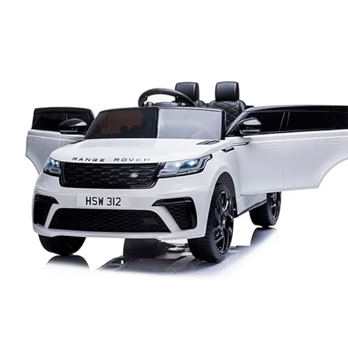 INDALCHESS Coche batería Velar 12v, Ruedas Goma y Mando RC, Color Blanco