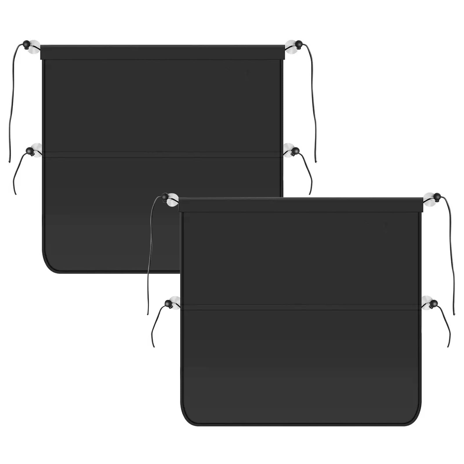 2 parasoles para coche con cortina, oscurecimiento para ventana de coche, protección UV para ventanas laterales grandes, función para abrir y cerrar fácilmente (67 x 50 cm), color negro