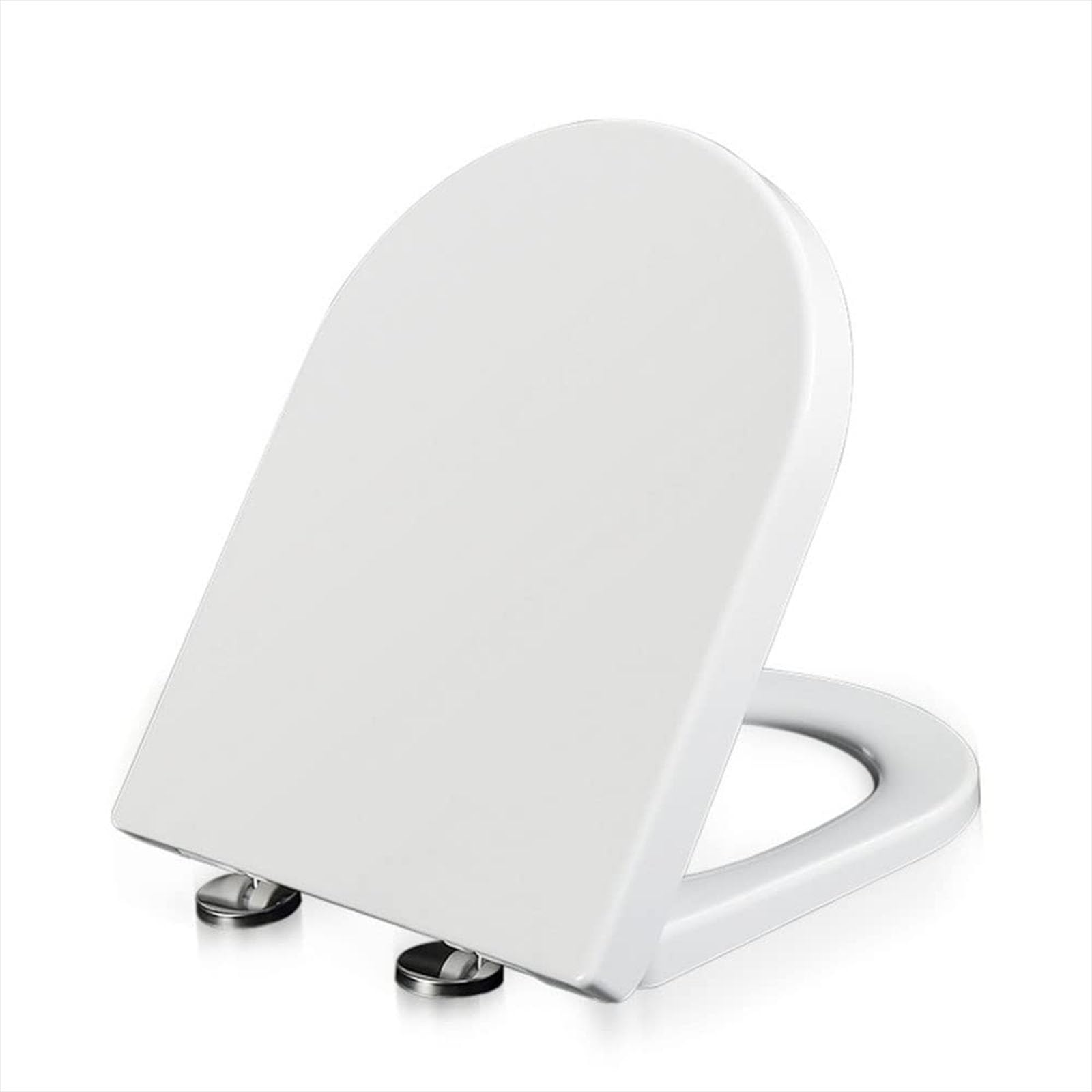 FLYIODFCXV Toilet seat, With Thickened Design Universal D Shape Toilet Lid with Non Slip Seat Bumpers(A)