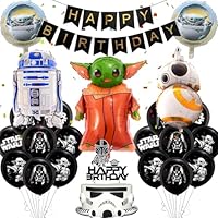 Globos de guerra de estrellas, decoración de cumpleaños,