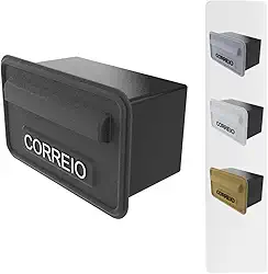 Caixa de Correios Cartas Parede Grade PVC Embutir Resistente Cor:Preto