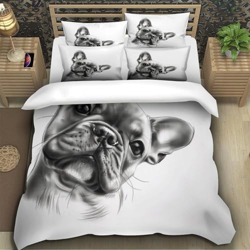 Housse de couette bouledogue français hypoallergénique - 5